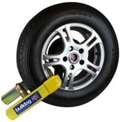 Bulldog Euro Clamp Suitable for cars, caravans, trailers, vans and motorcycles and is adjustable to fit all tyre widths up to a maximum of 220mm. 